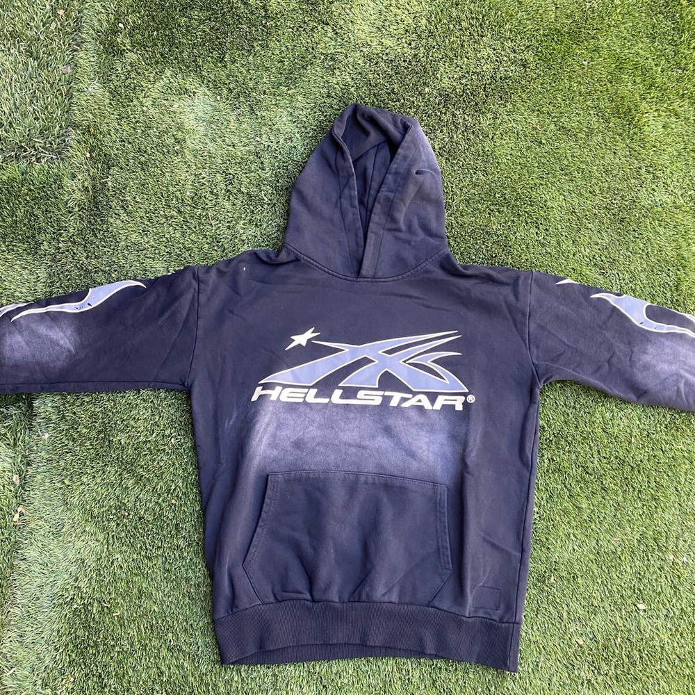 Hellstar Black Hoodie with Silver Logo